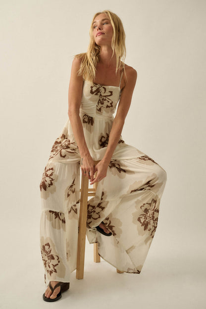 Bloom Me Away Floral Wide-Leg Tiered Jumpsuit
