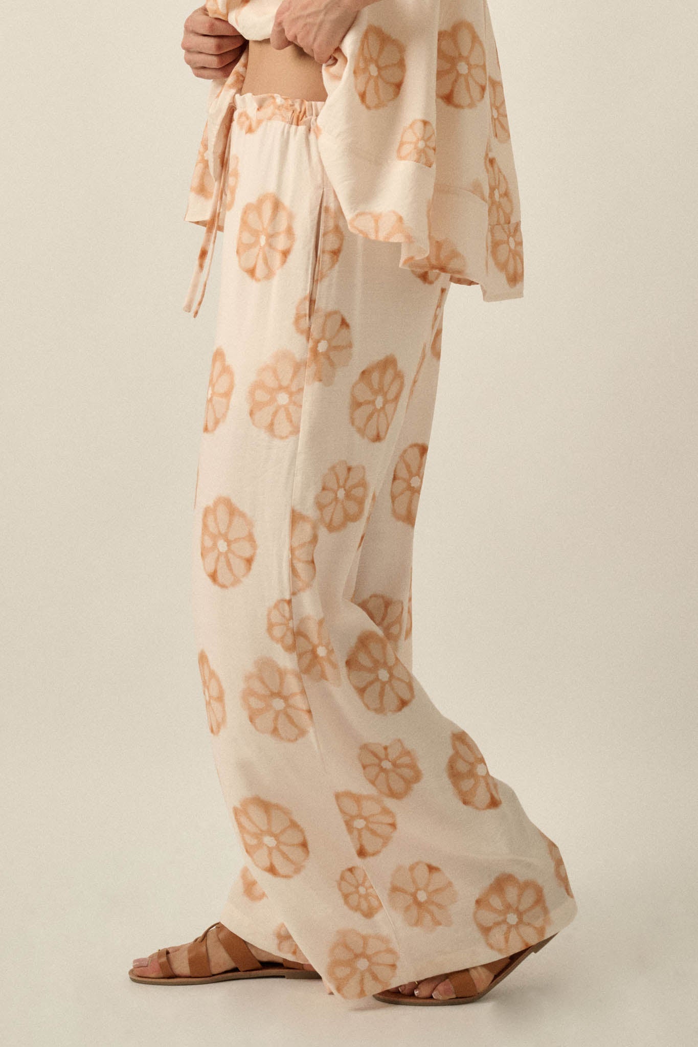 Delightful Days Floral Wide-Leg Drawstring Pants