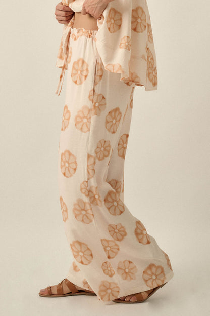 Delightful Days Floral Wide-Leg Drawstring Pants