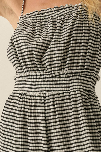 Pure Sweetness Gingham Tie-Back Balloon Jumpsuit