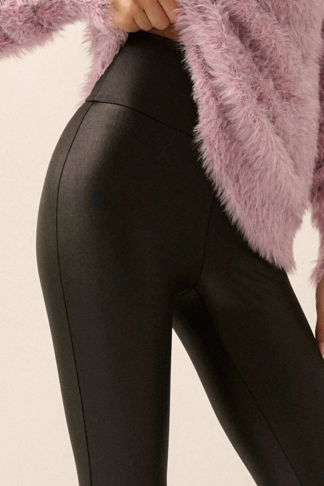 Sleek It Up Liquid Leather Stirrup Leggings