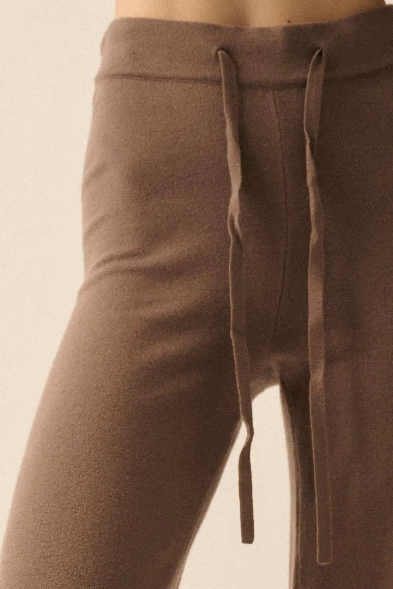 Promise the Label Brushed Knit Split-Hem Pants