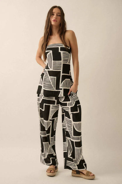 Perfect Shape Geo-Print Wide-Leg Pants