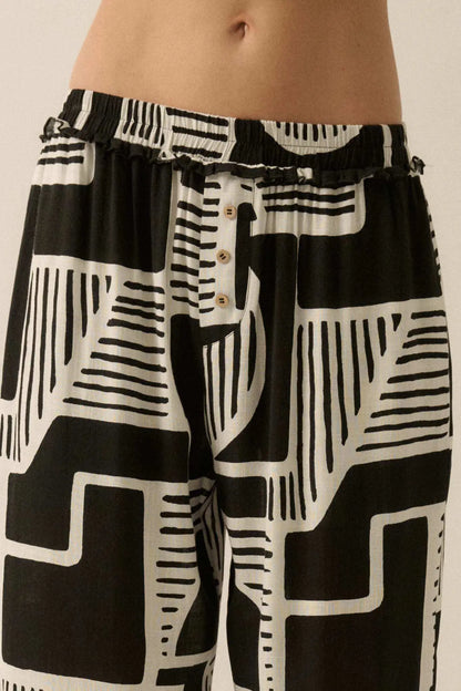 Perfect Shape Geo-Print Wide-Leg Pants