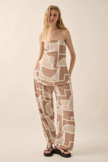 Perfect Shape Geo-Print Wide-Leg Pants