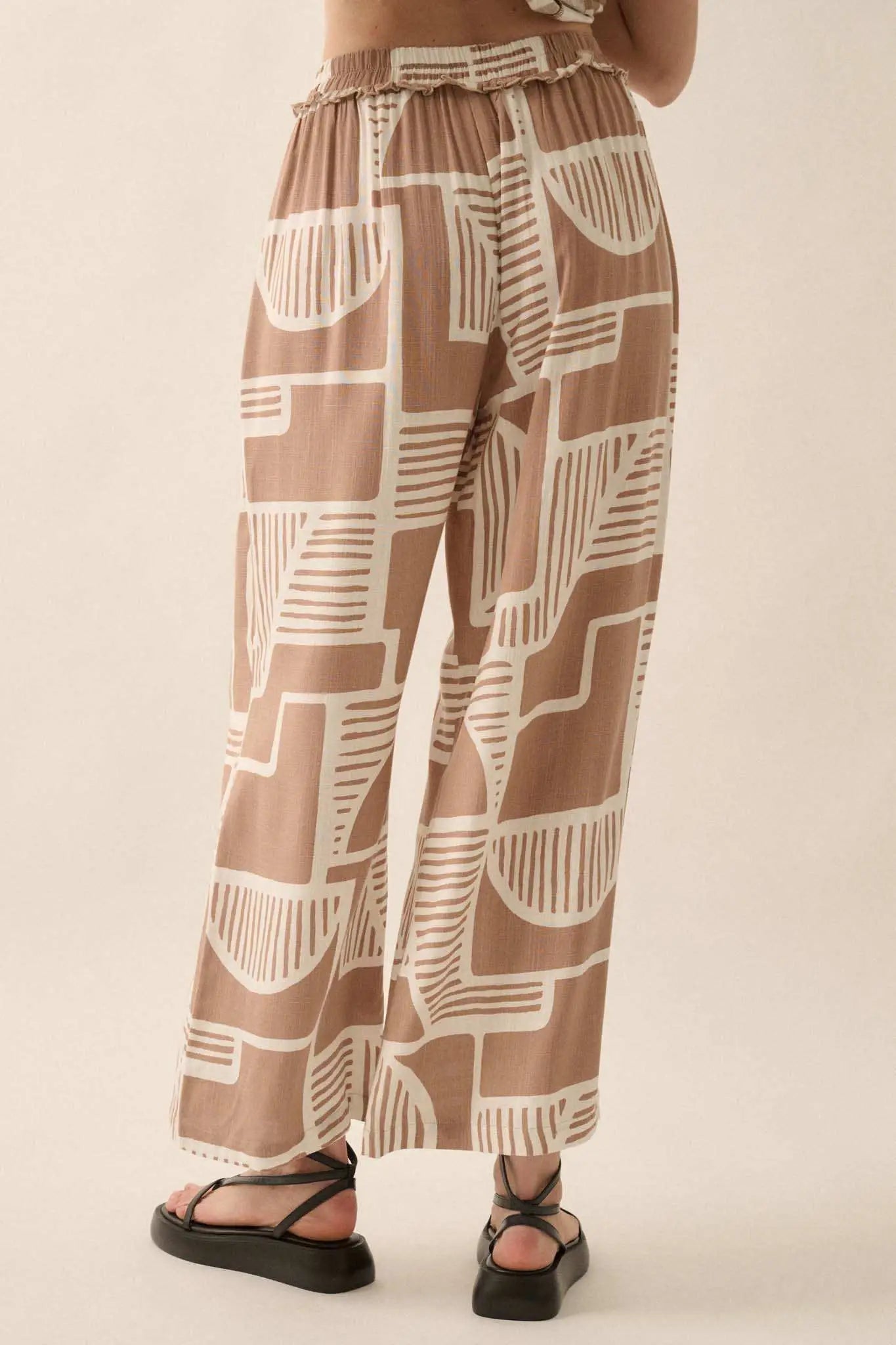 Perfect Shape Geo-Print Wide-Leg Pants