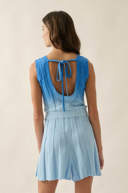 Not Fade Away Ombre Ribbed Knit Sleeveless Romper