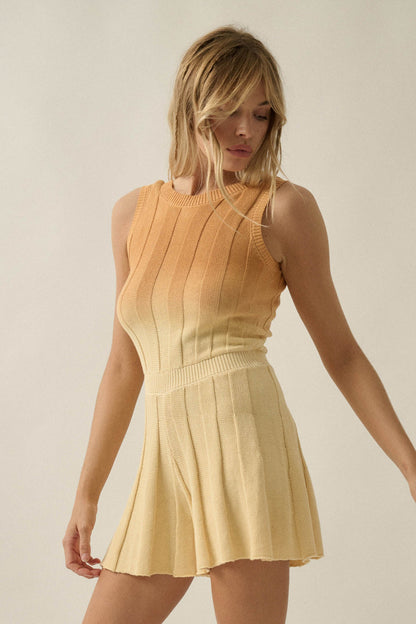 Not Fade Away Ombre Ribbed Knit Sleeveless Romper