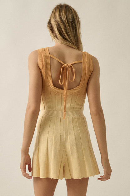 Not Fade Away Ombre Ribbed Knit Sleeveless Romper