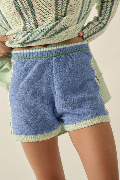 High Tide Stripe-Detail Knit Sweater Shorts