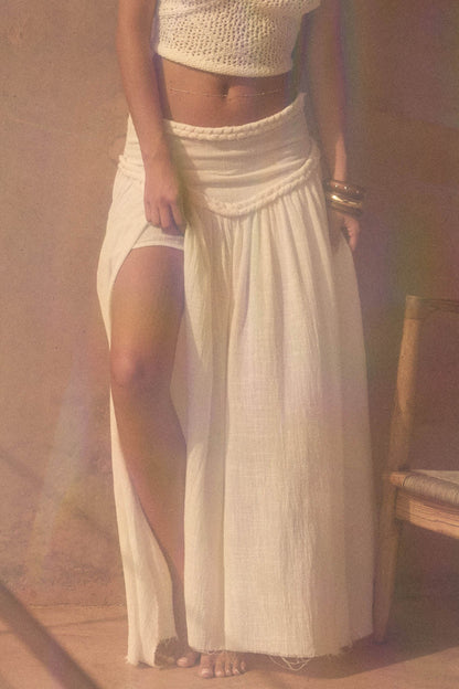 Breath of Air Cotton Gauze Drop-Waist Maxi Skort