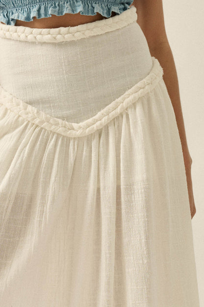 Breath of Air Cotton Gauze Drop-Waist Maxi Skort