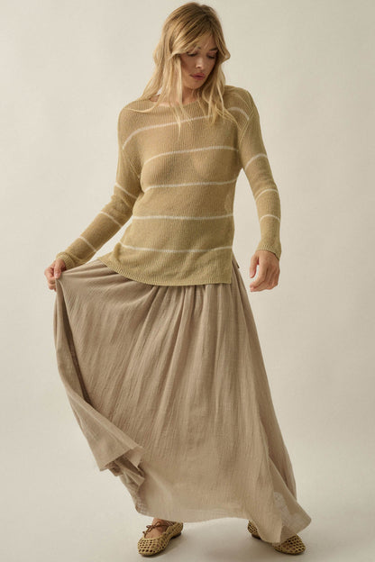 Breath of Air Cotton Gauze Drop-Waist Maxi Skort