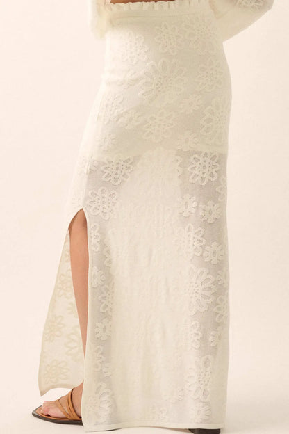 Flowers Forever Floral Jacquard Knit Maxi Skirt