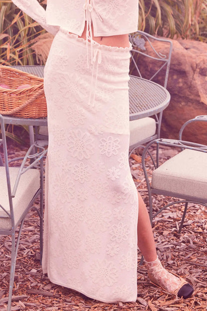 Flowers Forever Floral Jacquard Knit Maxi Skirt