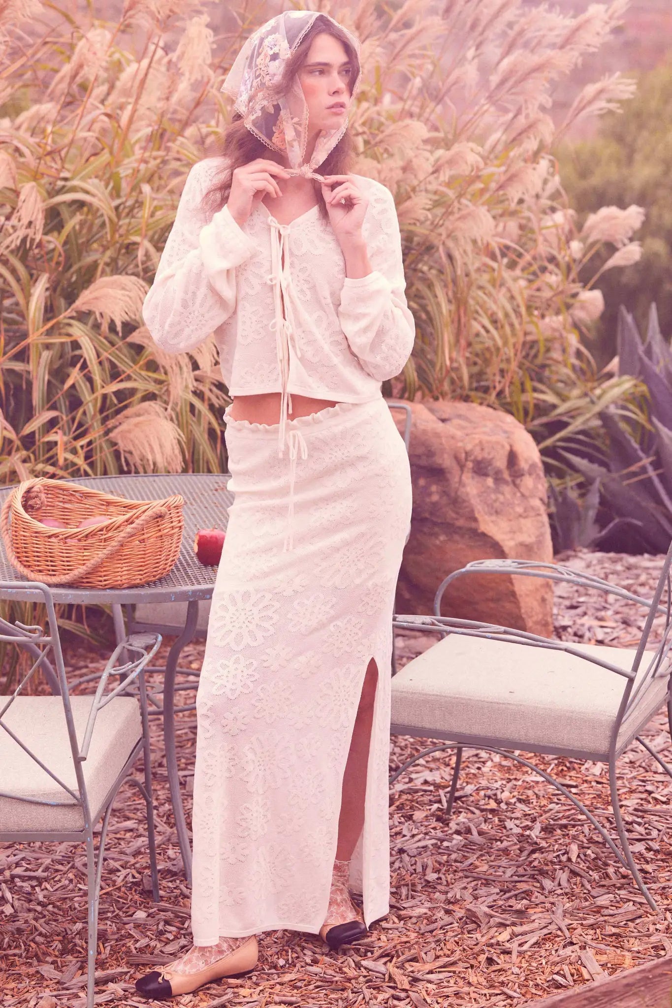 Flowers Forever Floral Jacquard Knit Maxi Skirt