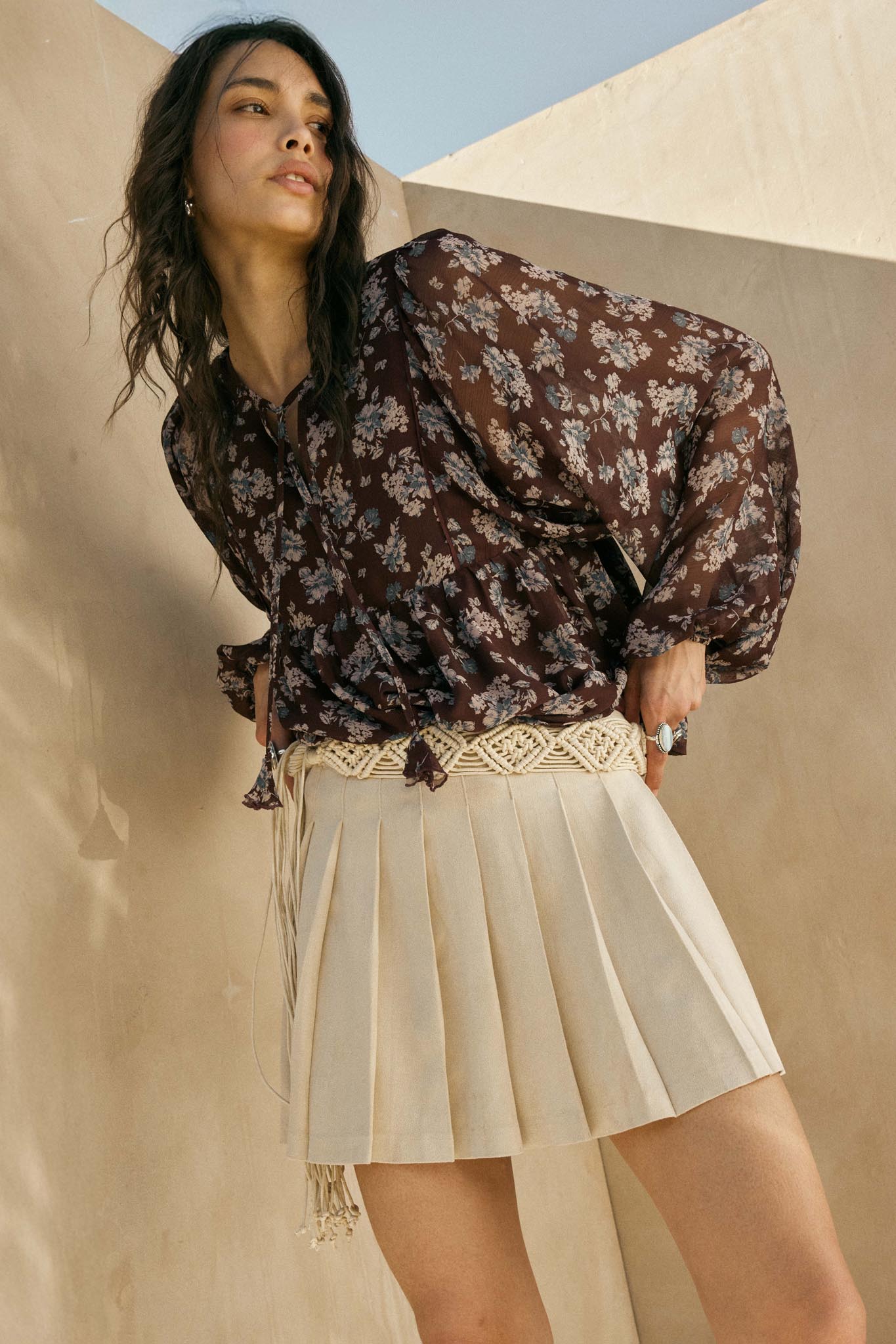 Soft Serve Vegan Suede Pleated Mini Skirt