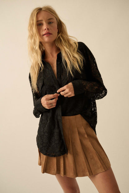 Soft Serve Vegan Suede Pleated Mini Skirt