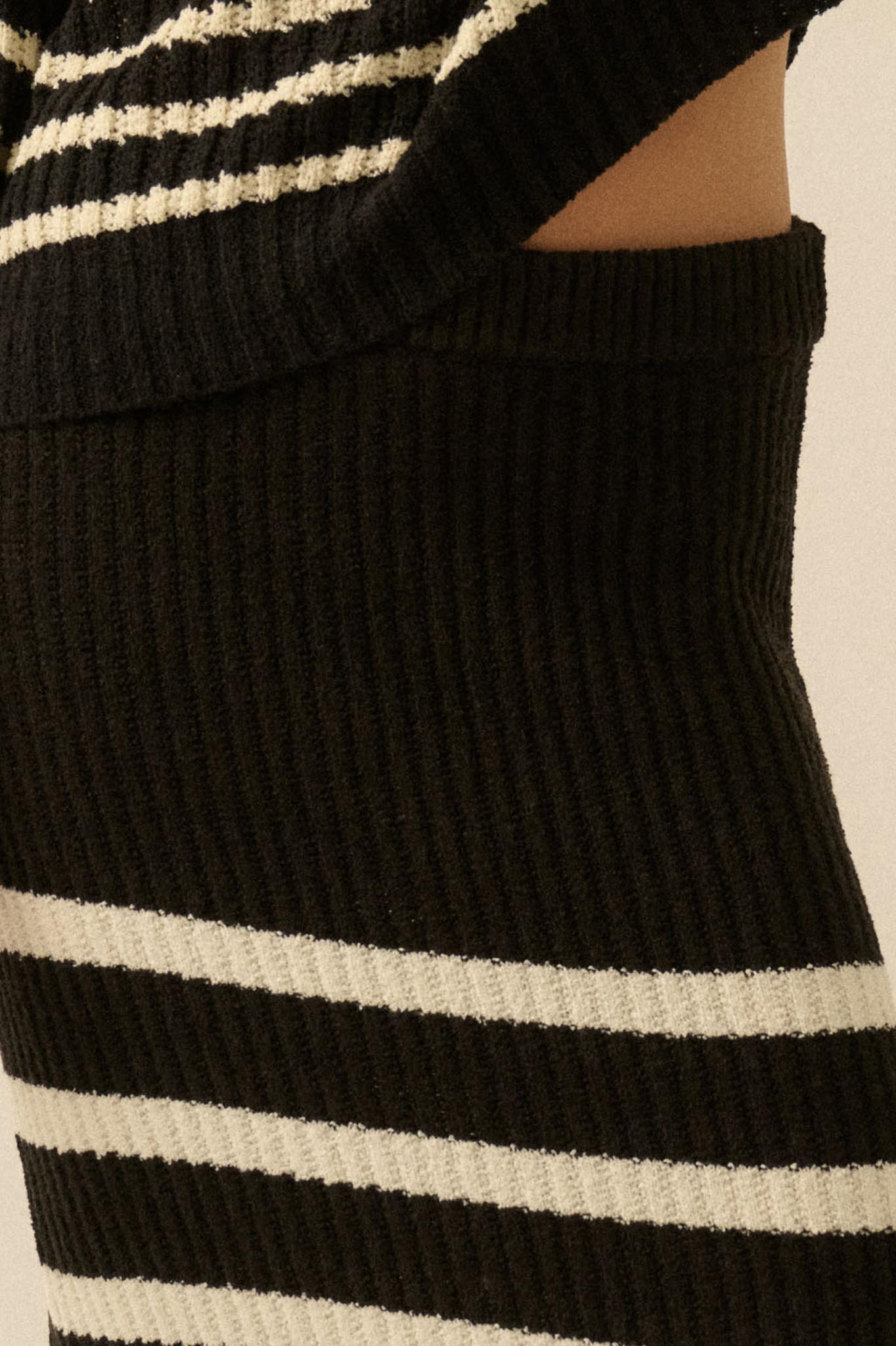 Promise the Label Striped Maxi Sweater Skirt