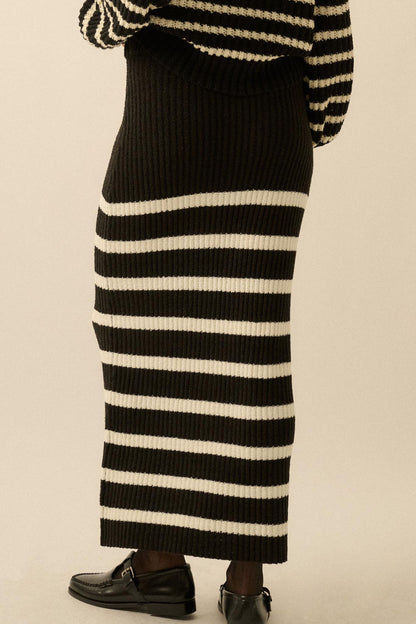 Promise the Label Striped Maxi Sweater Skirt