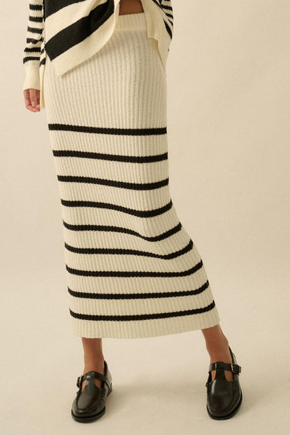 Promise the Label Striped Maxi Sweater Skirt