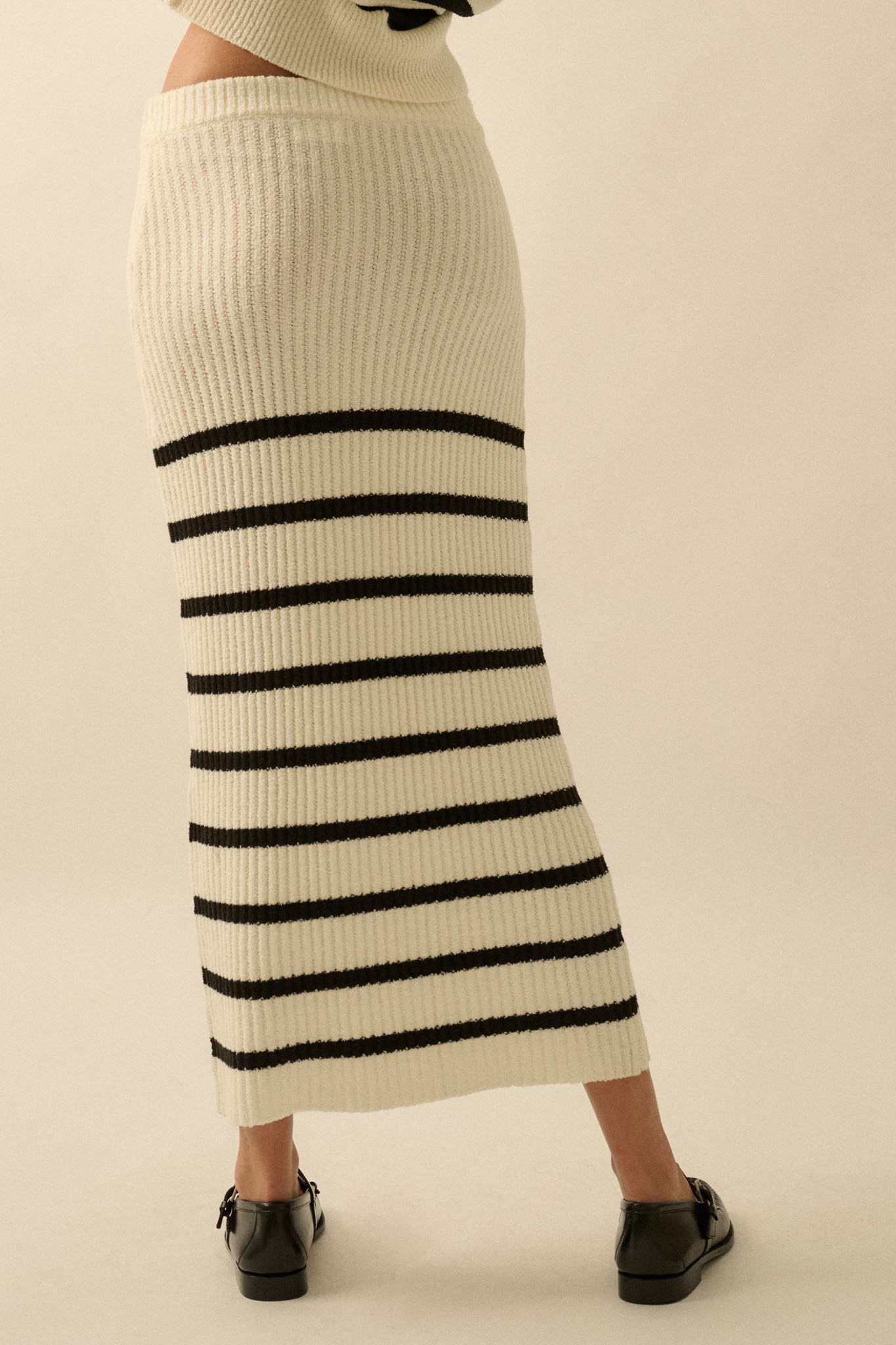 Promise the Label Striped Maxi Sweater Skirt
