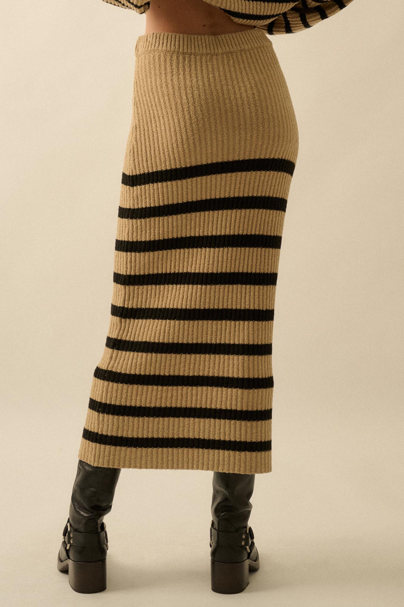Promise the Label Striped Maxi Sweater Skirt