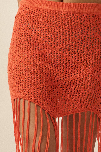 Fringe Festival Crochet Fringed Maxi Skirt