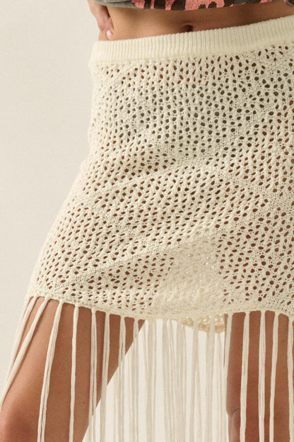 Fringe Festival Crochet Fringed Maxi Skirt