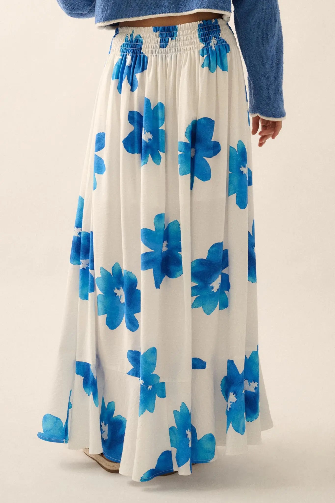 Blossoming Beauty Floral Button-Front Maxi Skirt