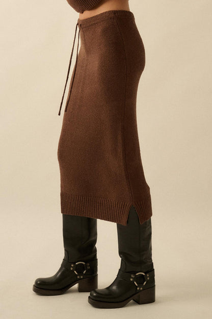 Promise the Label Textured Knit Sweater Midi Skirt