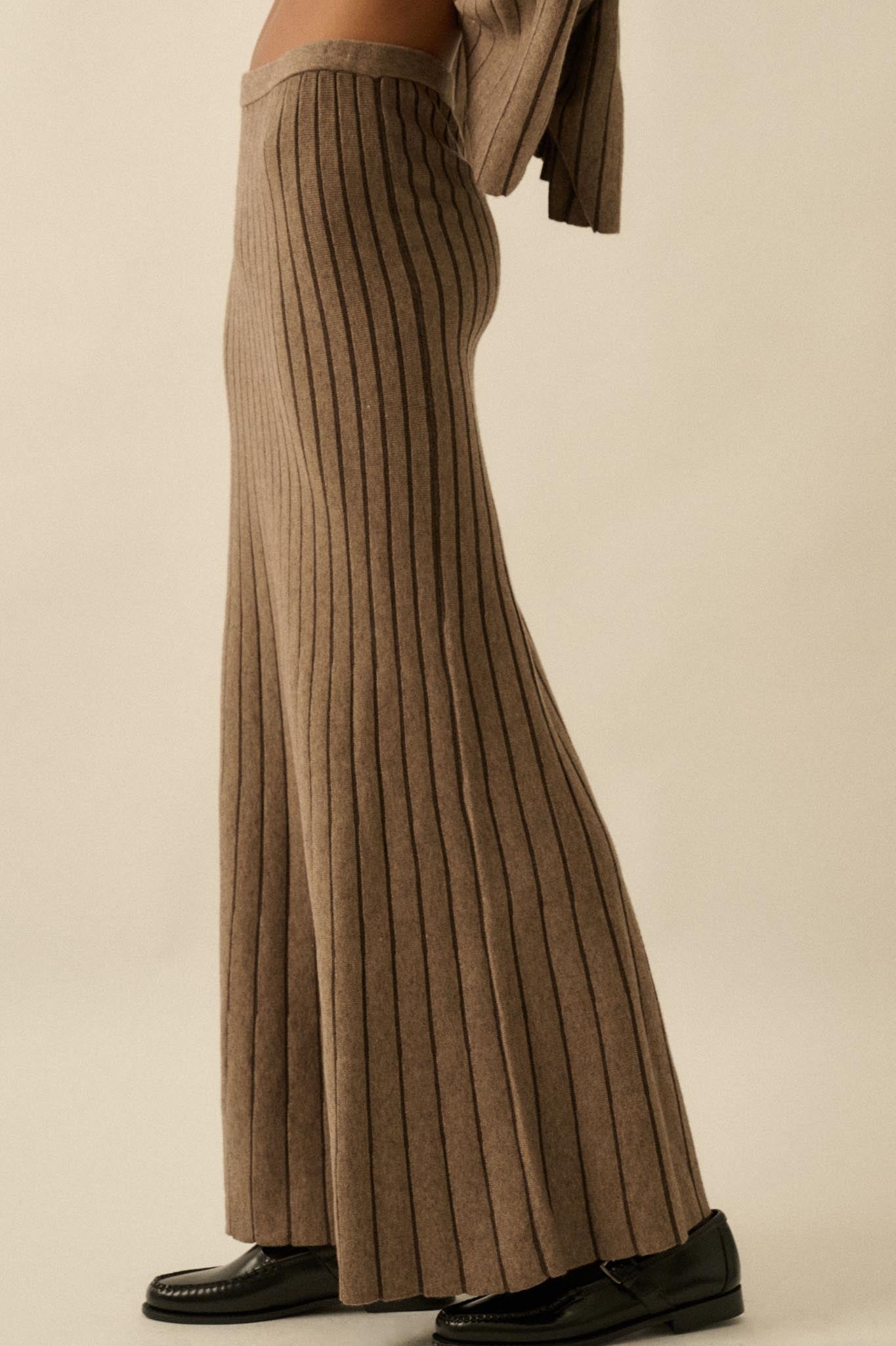 Next in Line Striped Mermaid Maxi Sweater Skirt