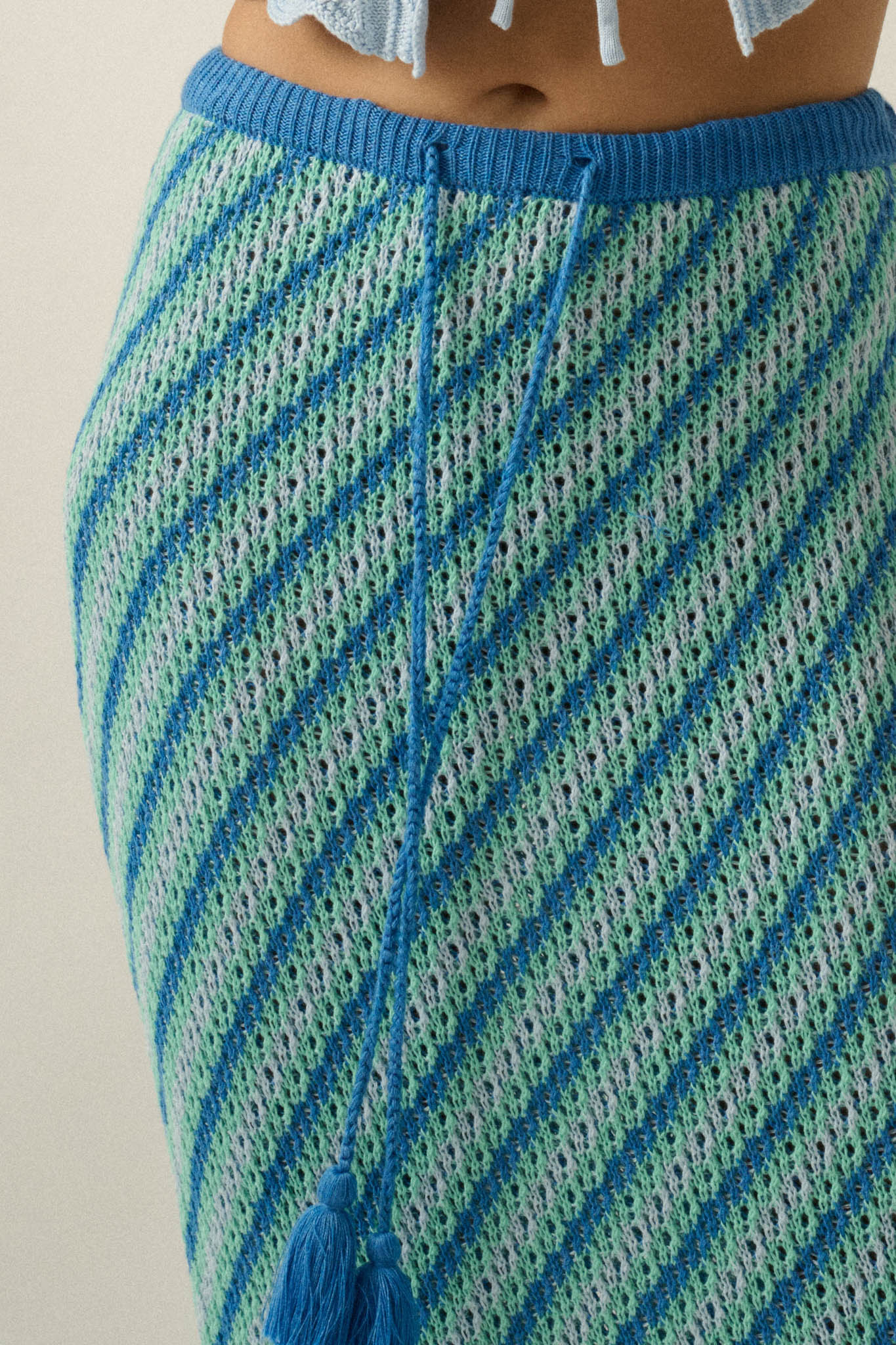 Endless Summer Striped Crochet-Knit Maxi Skirt