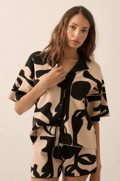 Graphic Garden Floral Jacquard Knit Shirt