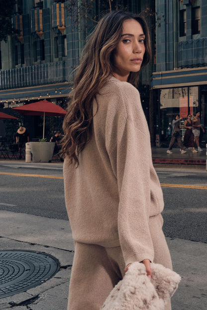 Looking Good Textured Knit Collared V-Neck Sweater