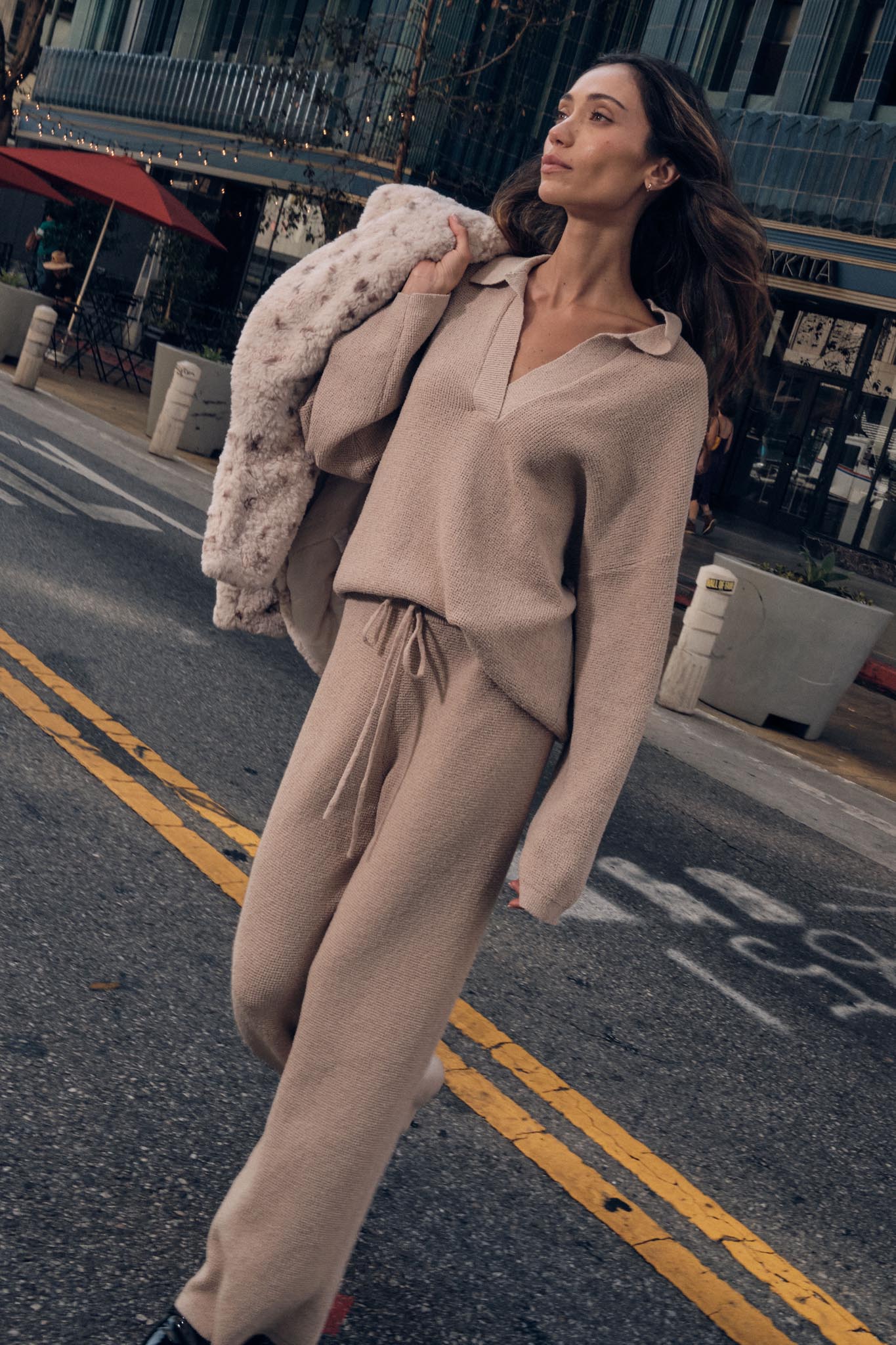 Looking Good Textured Knit Collared V-Neck Sweater