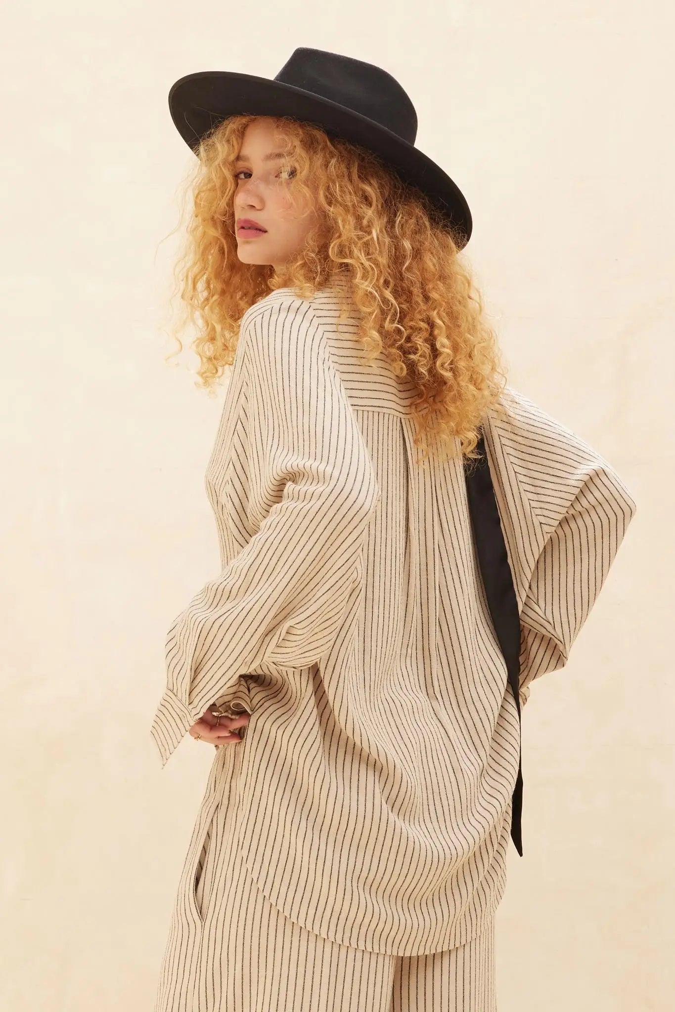 Down the Line Oversize Pinstripe Button-Up Shirt