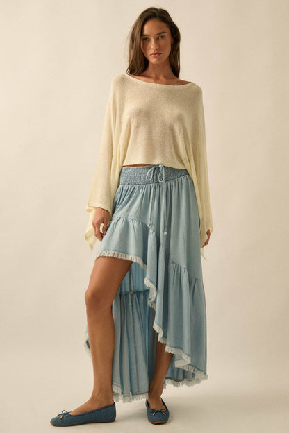 Sheer to Stay Lightweight Knit Poncho Sweater