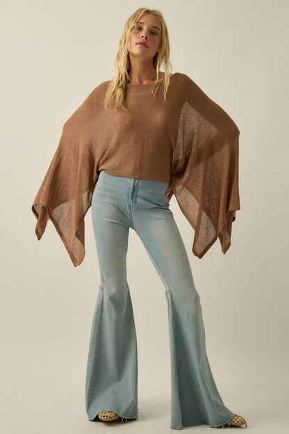 Sheer to Stay Lightweight Knit Poncho Sweater
