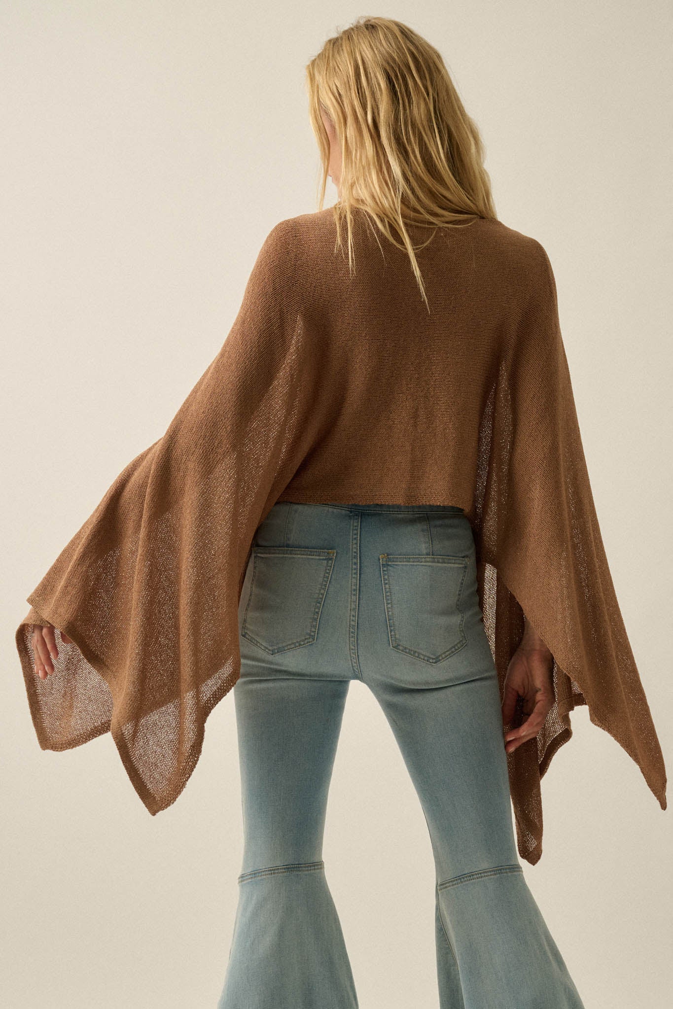 Sheer to Stay Lightweight Knit Poncho Sweater