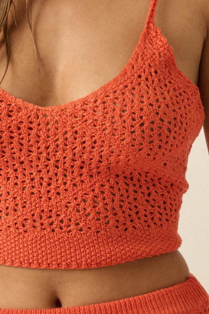 Festival Girl Crochet Open-Back Cropped Tank Top