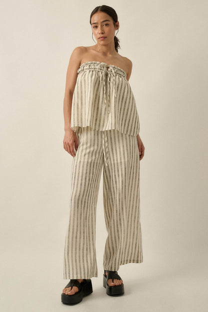 All Weekend Long Striped Strapless Swing Top