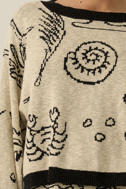Beach Bash Nautical Jacquard-Knit Sweater