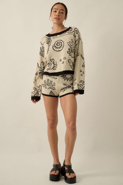 Beach Bash Nautical Jacquard-Knit Sweater