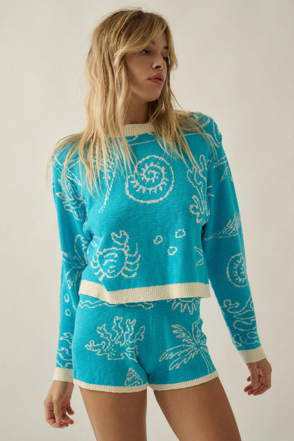 Beach Bash Nautical Jacquard-Knit Sweater