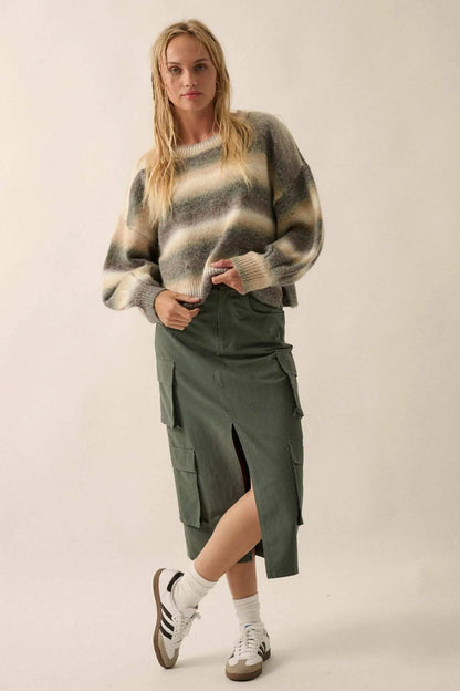 Fade Into You Ombre Striped Sweater