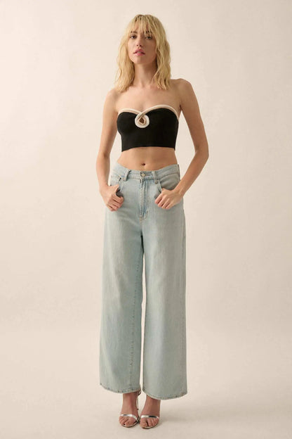 Heating Up Rib-Knit Keyhole Tube Top