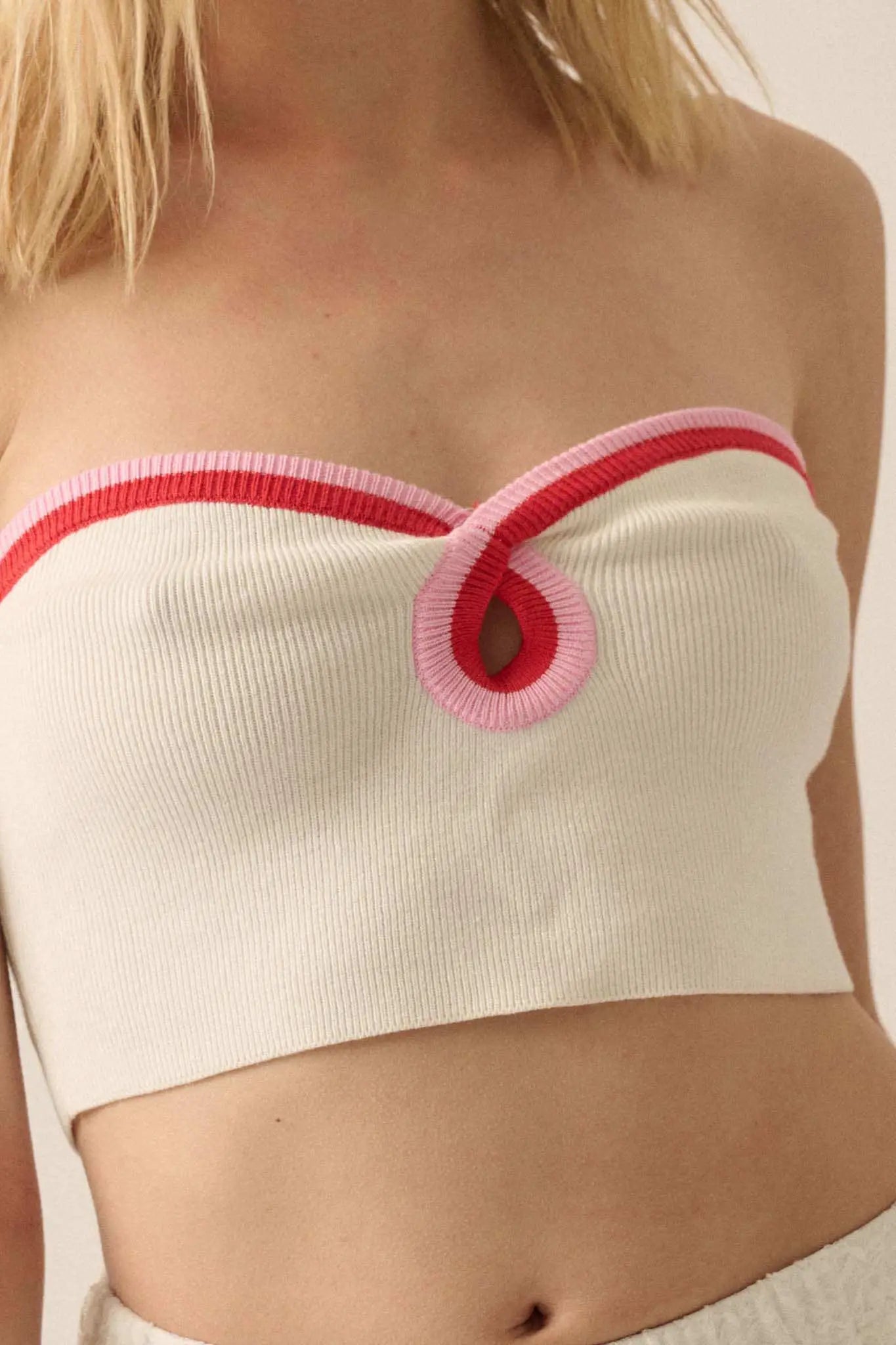 Heating Up Rib-Knit Keyhole Tube Top