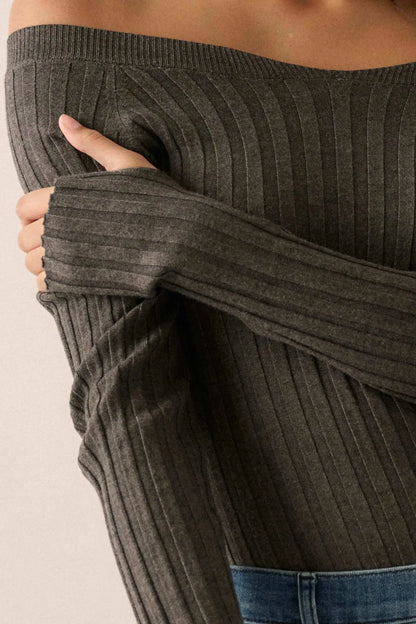 Love Your Life Ribbed Knit Boatneck Bodysuit