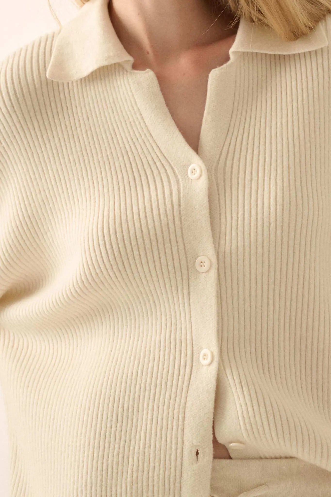 Promise the Label Rib-Knit Oversize Cardigan Sweater